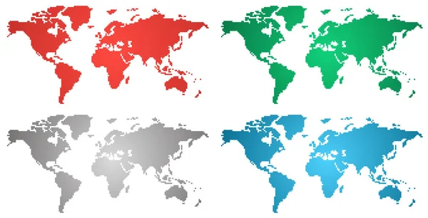 Dünya degrade haritaların vektör seti — Stok Vektör