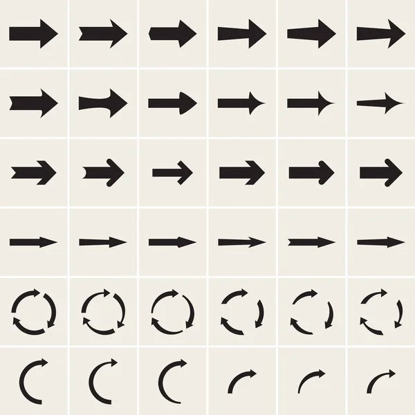 Ser de los iconos de flecha vectorial — Archivo Imágenes Vectoriales