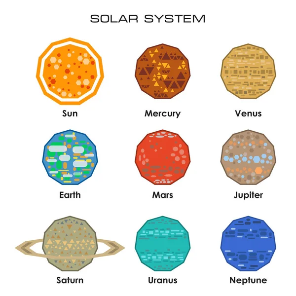 Sistema Solar Vector con planetas — Vector de stock