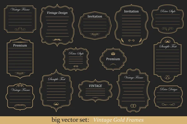 Conjunto vectorial de marcos vintage — Vector de stock