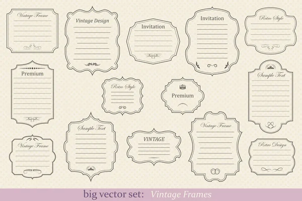 Conjunto vectorial de marcos vintage — Vector de stock