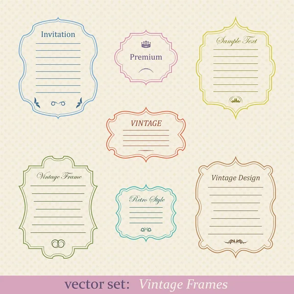 Conjunto vectorial de marcos vintage — Vector de stock