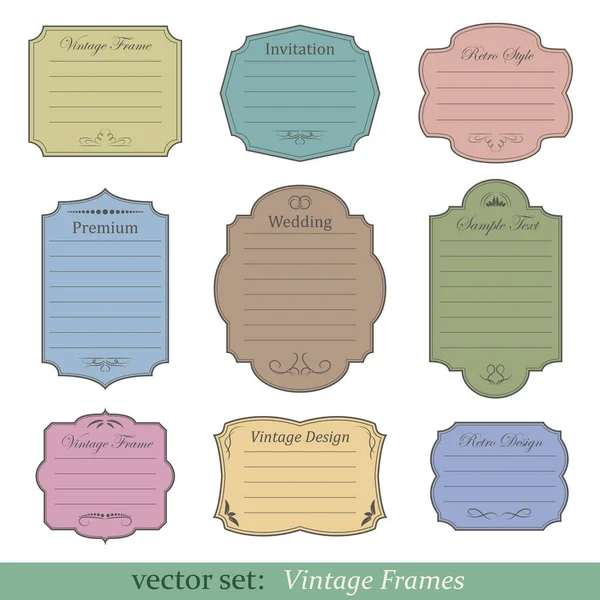 Vector set of vintage frames — Stock Vector