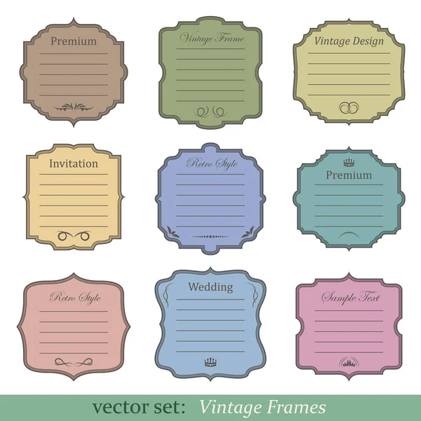Conjunto de vetores de molduras vintage — Vetor de Stock