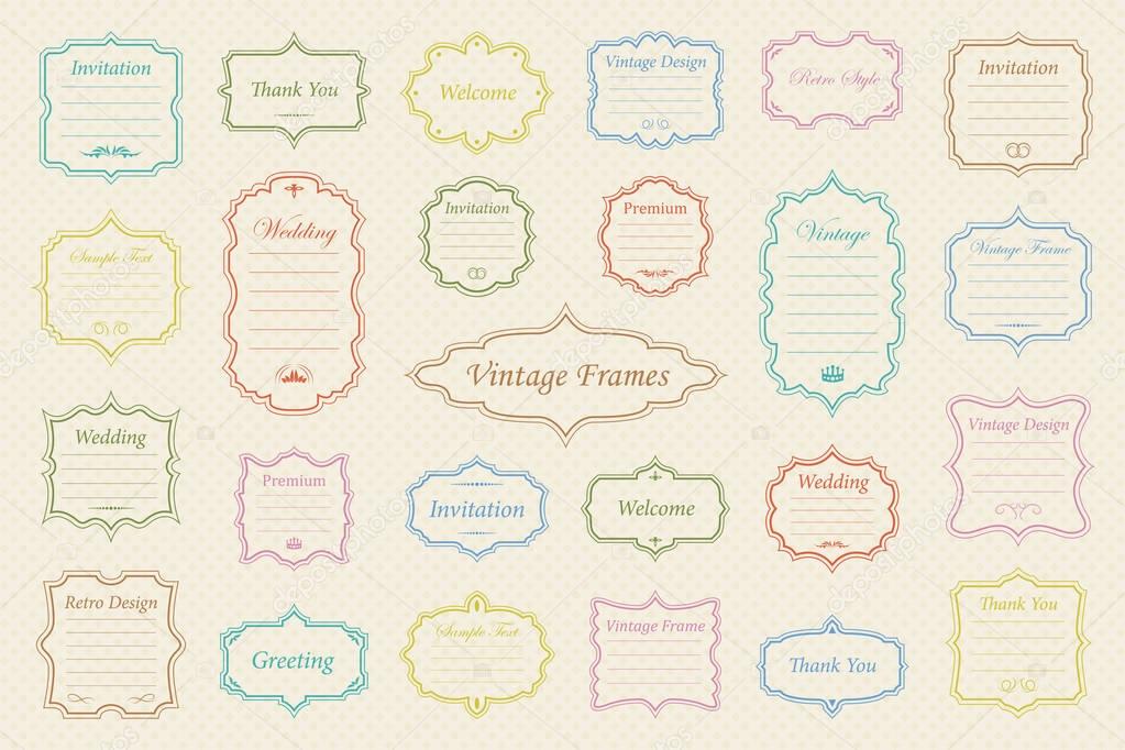 Vector set of vintage frames