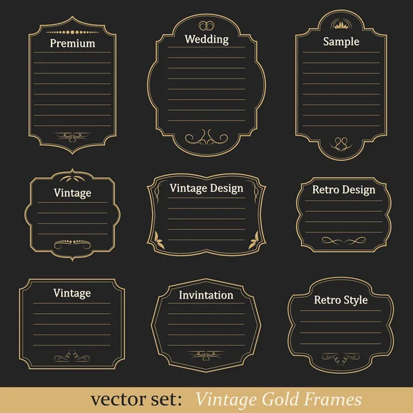 Conjunto de vetores de molduras vintage — Vetor de Stock