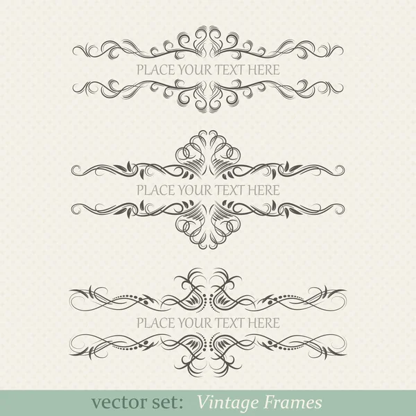 Conjunto vectorial de marcos vintage — Vector de stock