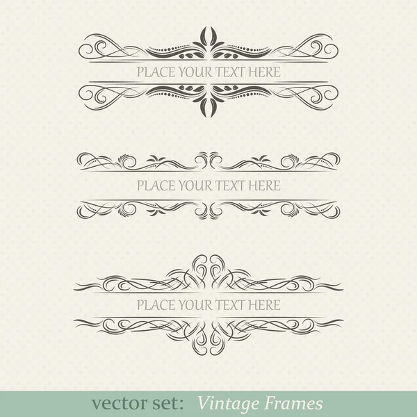 Conjunto vectorial de marcos vintage — Vector de stock