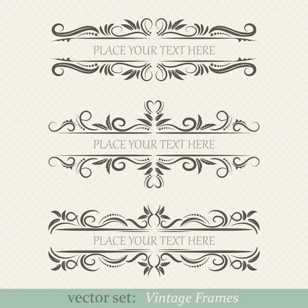 Vector set of vintage frames — Stock Vector