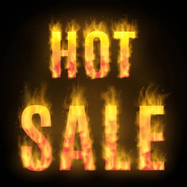Progettazione di vendita calda con fuoco. Illustrazione vettoriale . — Vettoriale Stock