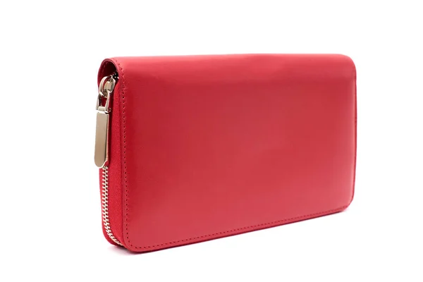 Bolso de moda rojo embrague con cremallera — Foto de Stock