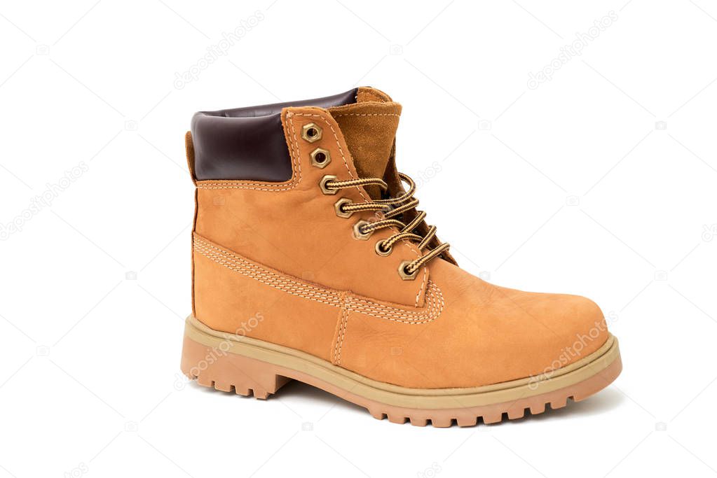 Male female children yellow brown boots