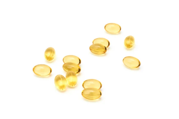 Žlutý olej pilulky — Stock fotografie