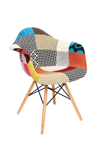 Fotel nowoczesny patchwork na białym tle — Zdjęcie stockowe