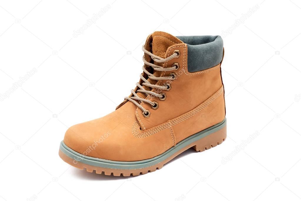 Yellow brown shoe isolated