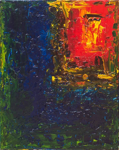 Dark abstract interior oil painting