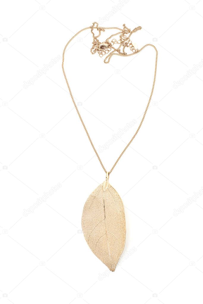 Golden stylish leaf necklace