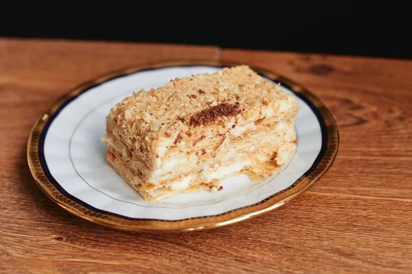 Napoleón pastel de postre en rodajas — Foto de Stock