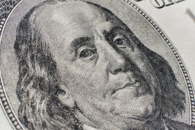 Yüz dolar Not portresi yakın çekim