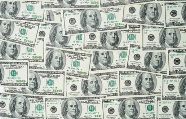 Dollar Hintergrund Muster Hunderter Schein — Stockfoto