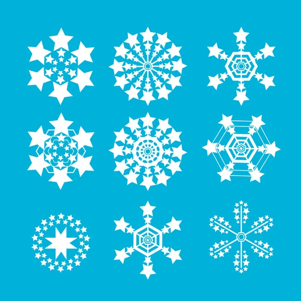 Sněhové vločky vektorový soubor. sněhová vločka ikona — Stockový vektor