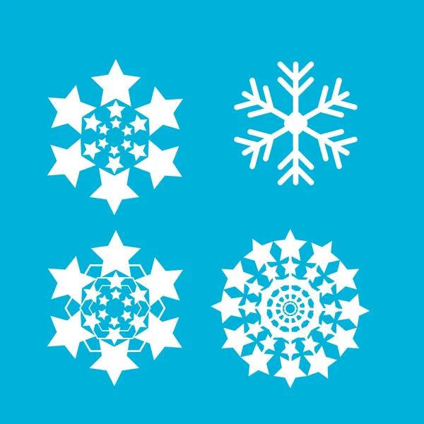 Copos de nieve vector conjunto. copo de nieve icono — Archivo Imágenes Vectoriales
