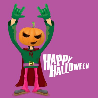 Rock n roll mutlu Cadılar Bayramı vektör tebrik kartı