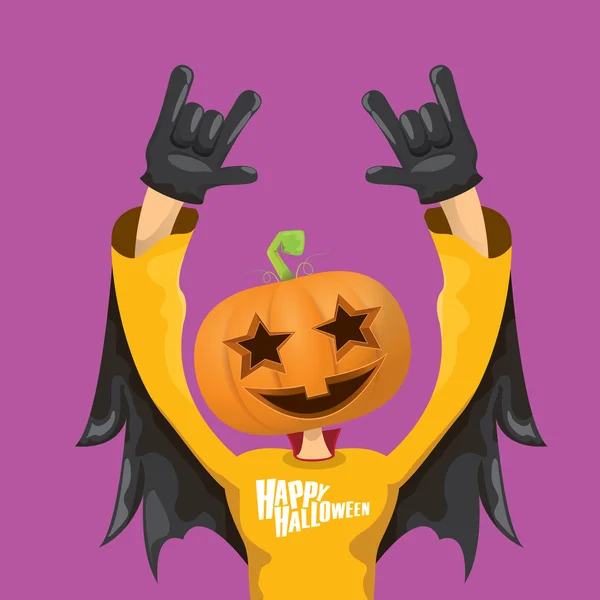 Rock n roll Feliz tarjeta de felicitación vector halloween — Vector de stock