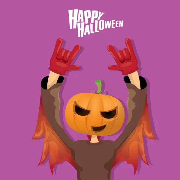 Rock n roll Feliz tarjeta de felicitación vector halloween — Vector de stock