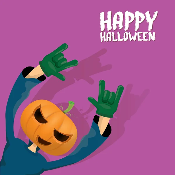 Rock n roll Feliz tarjeta de felicitación vector halloween — Vector de stock