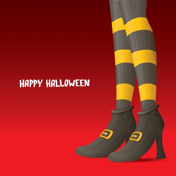 Vector witch legs halloween background — Stock vektor