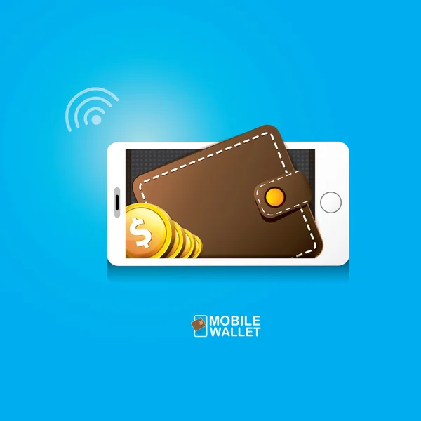 Vector digital mobile wallet icona concetto vettoriale . — Vettoriale Stock