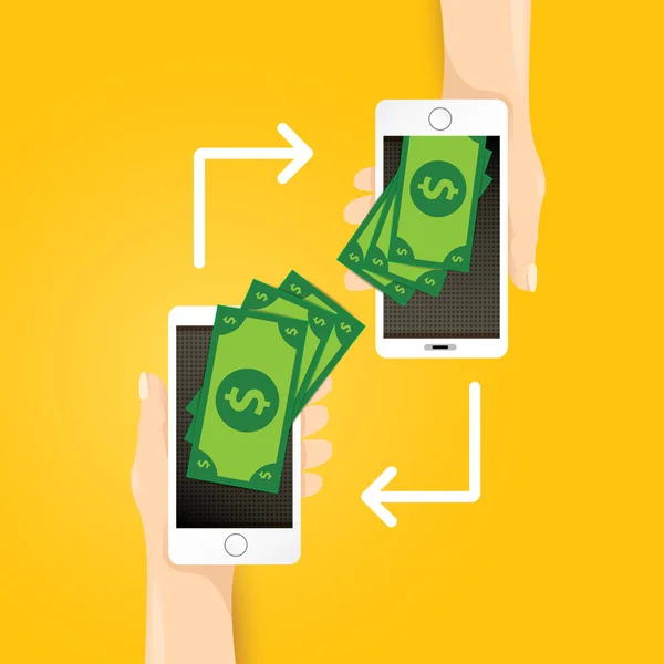 Elaborazione smartphone dei pagamenti mobili — Vettoriale Stock