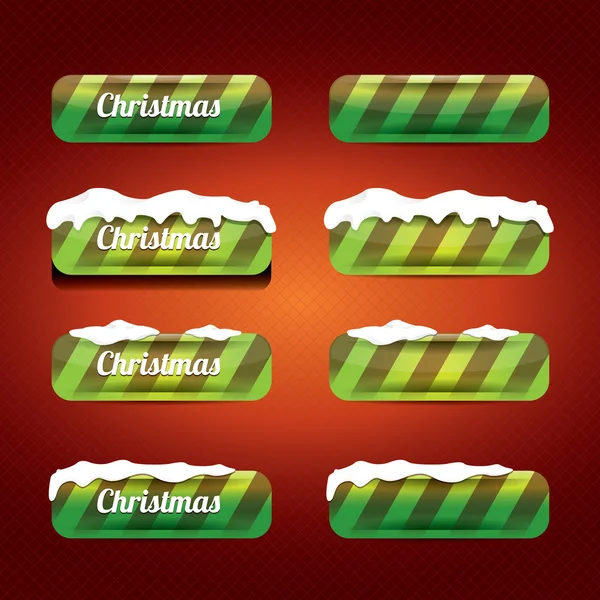 Weihnachten Web-Buttons gesetzt. Winter Web-Buttons — Stockvektor