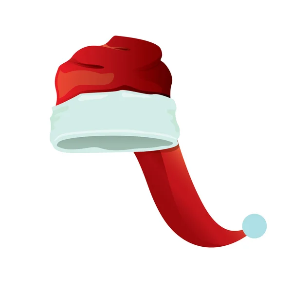 Vector red santa hat isolated on white background — Stock Vector