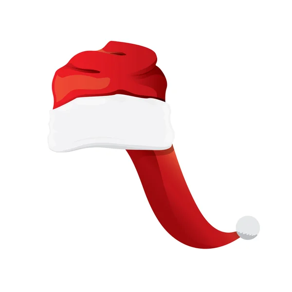 Vector röd santa hatt isolerad på vit bakgrund — Stock vektor
