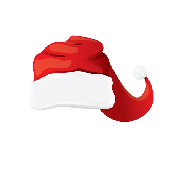 Векторний червоний капелюх Санти ізольований на білому фоні — стоковий вектор