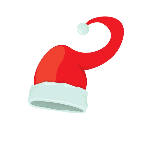 Vector red santa hat isolated on white background — Stock Vector