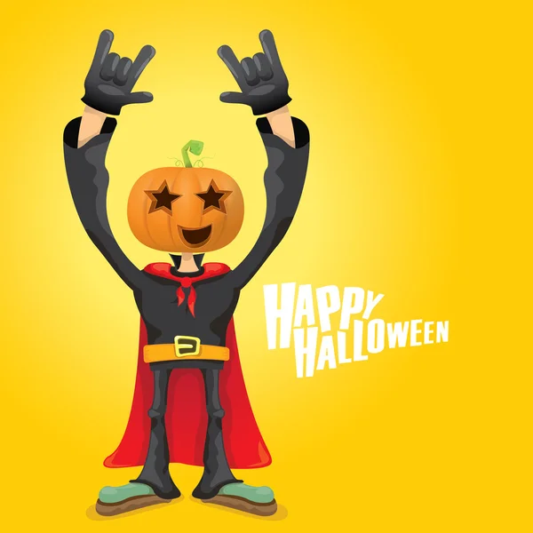 Rock n roll Feliz tarjeta de felicitación vector halloween — Vector de stock