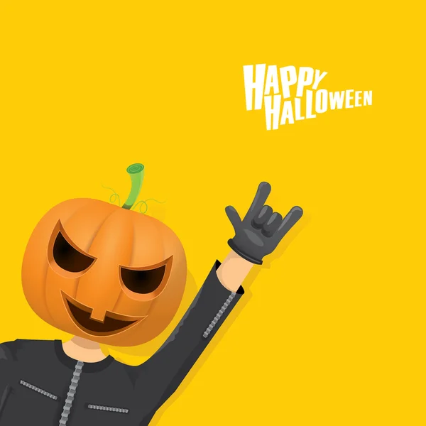 Rock n roll Feliz tarjeta de felicitación vector halloween — Vector de stock