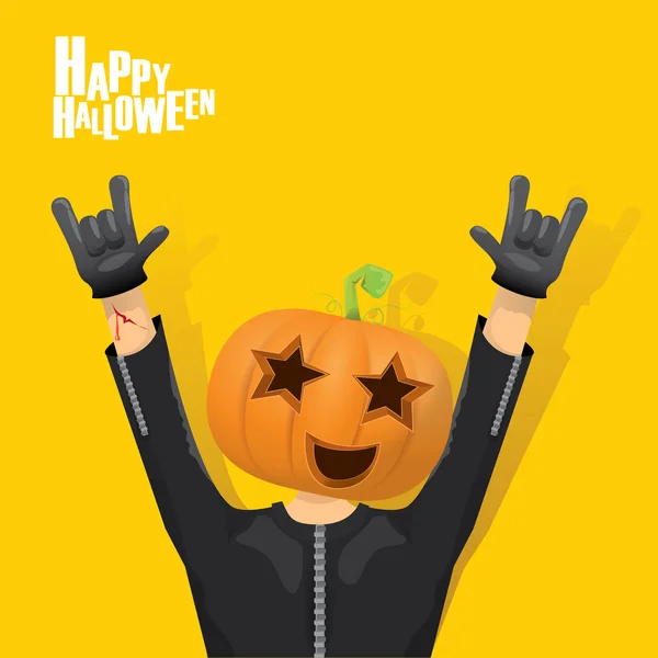 Rock n roll Feliz tarjeta de felicitación vector halloween — Vector de stock