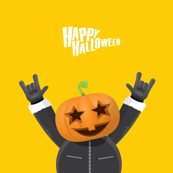 Rock n roll Feliz tarjeta de felicitación vector halloween — Vector de stock