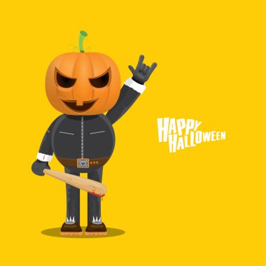 Rock n roll mutlu Cadılar Bayramı vektör tebrik kartı