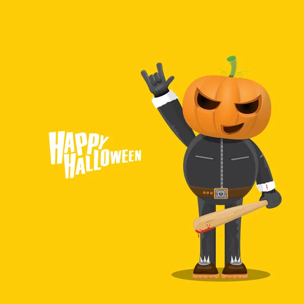 Rock n roll Feliz tarjeta de felicitación vector halloween — Vector de stock