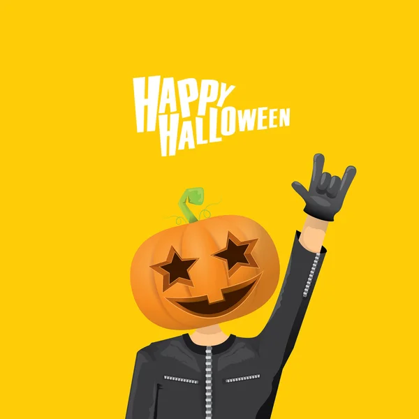 Rock n roll Feliz tarjeta de felicitación vector halloween — Vector de stock