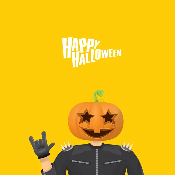 Rock n roll Feliz tarjeta de felicitación vector halloween — Vector de stock