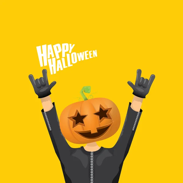 Rock n roll Happy halloween vektor gratulationskort — Stock vektor