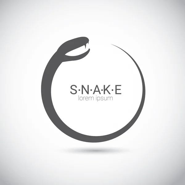 벡터 뱀 간단한 블랙 로고 디자인 요소. — 스톡 벡터