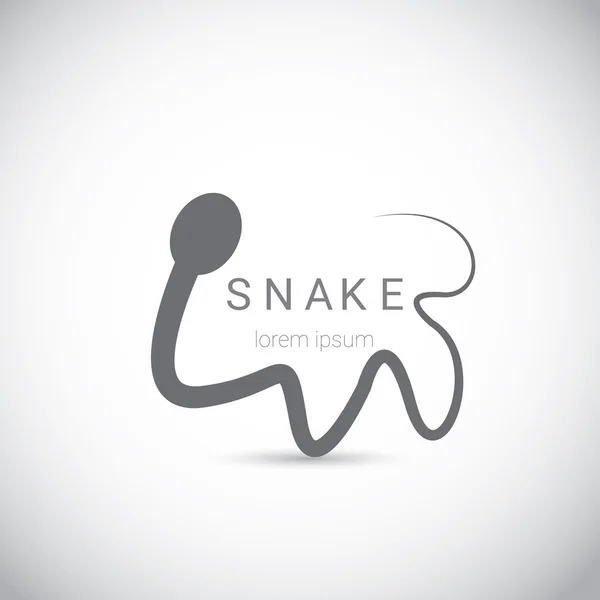 Vector serpiente simple logotipo negro elemento de diseño . — Vector de stock