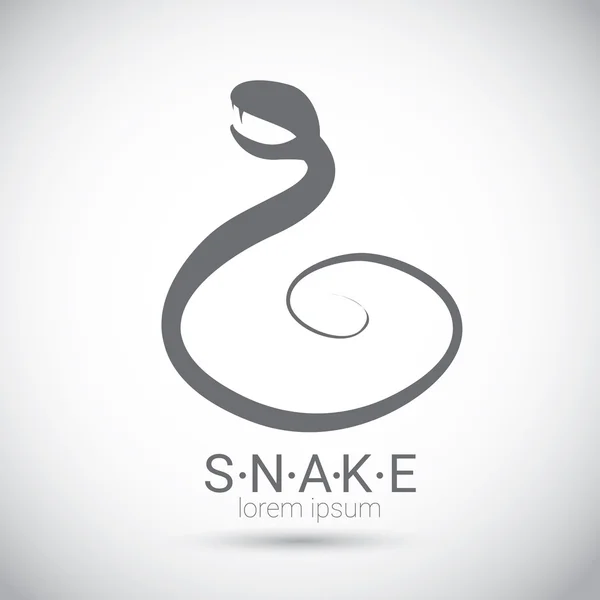 Векторна змія простий чорний елемент дизайну логотипу . — стоковий вектор